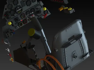 ME109 high definition complete cockpit 3D print model