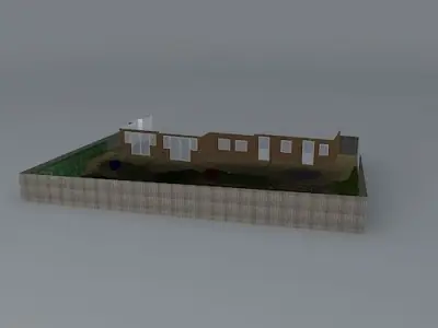 Garden design for garden on slope Free 3D model