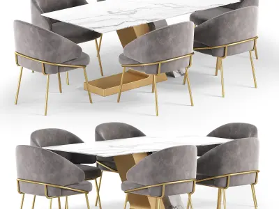 The cream-colored Emil chair 3D model