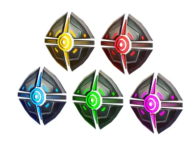 a Set of Shield Weapons Low-poly 3D model