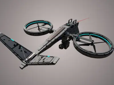Military Hover Drone Low-poly 3D model