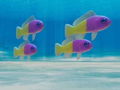 Bicolor Dottyback Fish 3D model