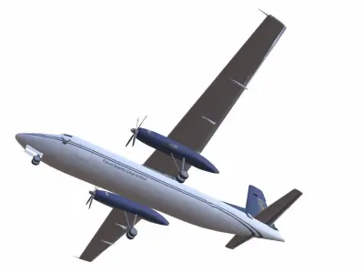 Lowpoly Fokker F27 Friendship Low-poly 3D model