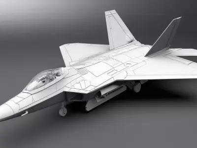 f22 Raptor Scale model 3D print model