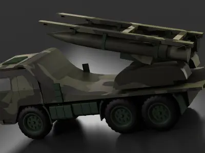Missile launch vehicles anti-aircraft  forces 3D model