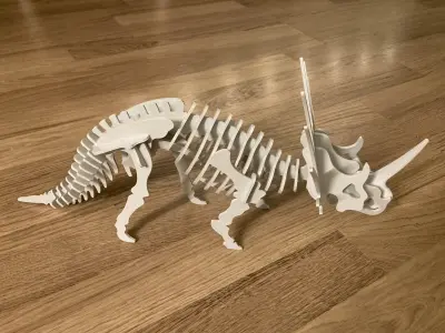 Styracosaurus 3D puzzle kit card 3D print model