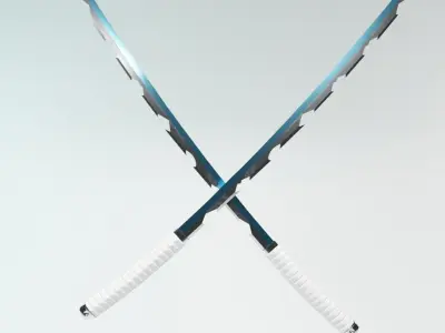 Hashibira Inosuke-Nichirin Sword from kimetsu No Yaiba 3D model