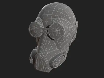 Scifi helmet ver 9 Low-poly 3D model