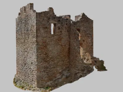 Castle Ruins Walls Scanned PBR Low-poly 3D model