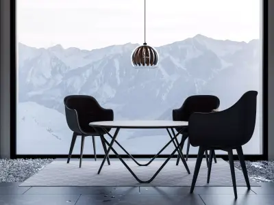 Simple Black Modern Dining Chair Free 3D model