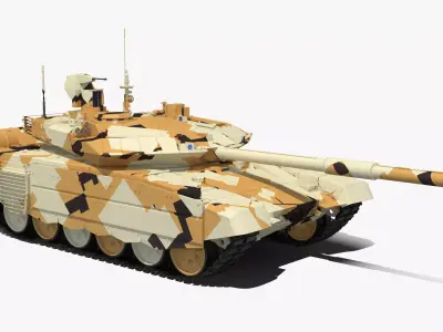 T-90 MS Desert Clean Low-poly 3D model