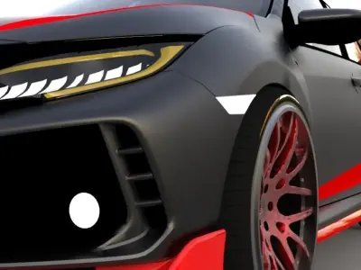 Honda Civic Modified Free 3D model