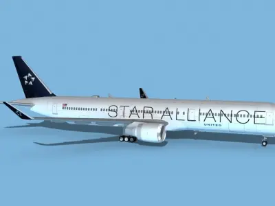Boeing 767-400 Star Alliance 3D model