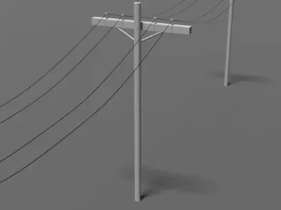 Utility poles Free 3D model