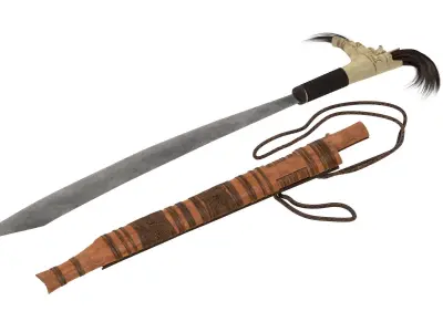 Mandau Knife  Low-poly 3D model