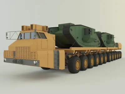 Maz-7907- Mark V tank military vehicle 3D model