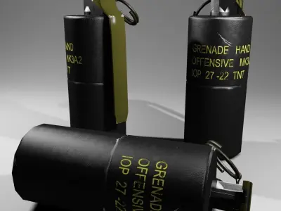 MK3A2 Concussion grenade Low-poly 3D model
