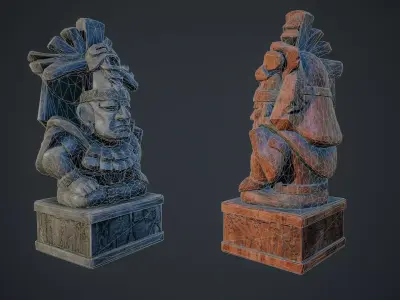 Aztec Statue 04 PBR Low-poly 3D model