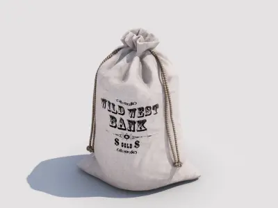 Money Bag Low-poly 3D model