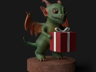 Little Dragon Low-poly 3D model