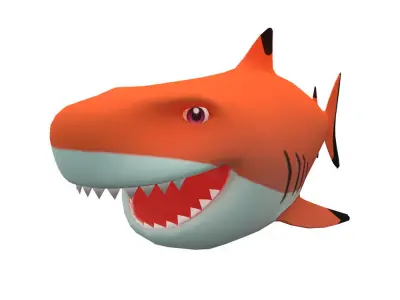 Blacktip Reef Animated Shark Toon Low-poly 3D model