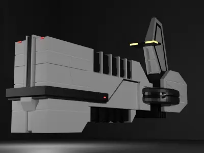 The Keep spaceship flying in sky 3D model