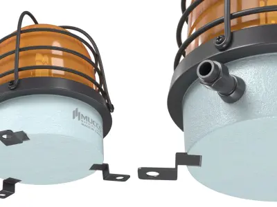 Mucco Signal Beacon Light with Metal Guard Amber 3D model