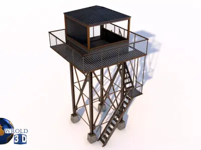 Lowpoly Lookout Tower 3d model Low-poly 3D model