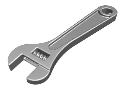 Fabulous Steel Wrench Low-poly 3D model