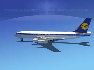 Boeing 707 Lufthansa 3D model
