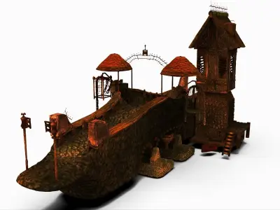 Medieval Stone Bridge High Poly 3D model