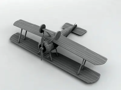  Sopwith Camel Biplane Low-poly 3D model