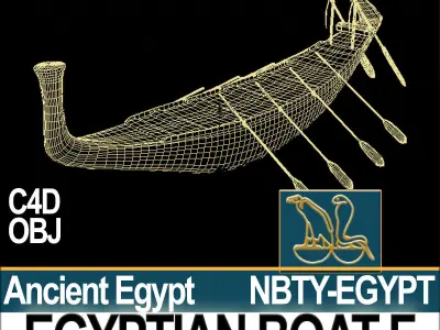 Ancient Egypt Boat F 3D model