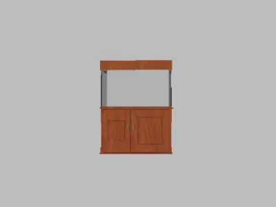 Aquarium with a cabinet Free low-poly 3D model