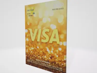50 Visa Balloon Gift Card Low-poly 3D model