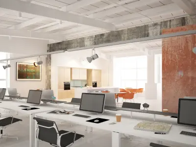 Industrial Office interior 3D model