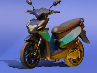 AUTOMATIC BIKE - LOW POLY 3D model