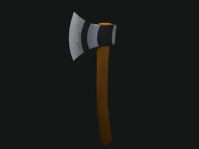 Low Poly Bloody Axe Low-poly 3D model