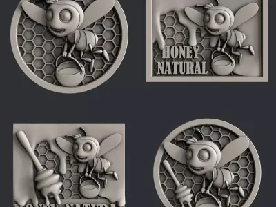 3d STL models for CNC router Honey set 3D model