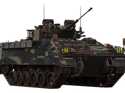 4K MCV 80 warrior Tracked Mechanised Combat Vehicle in Arnold Low-poly 3D model