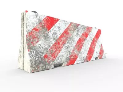 Barier barricade Low-poly 3D model