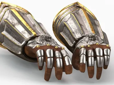 Lion Gloves 3D model