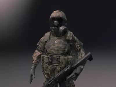 Soldier Gas Mask 3D model