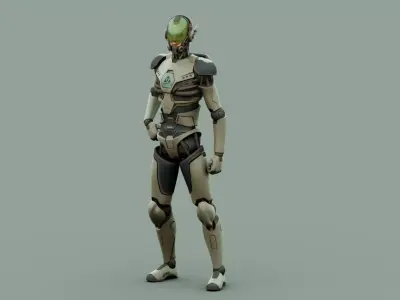 CYBORGTOPIA B-34 Rigged for Unreal Engine - Unity - MIXAMO 3D model