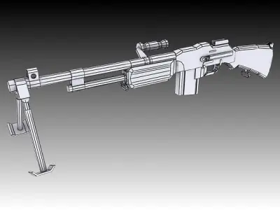 Browning Automatic Rifle Low-poly 3D model