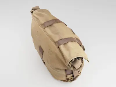 urban military style canvas leather shoulder bag 3D model