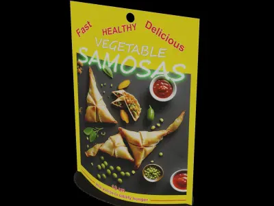 Pasties dumplings and pizzas Vegetable Samosas 3D model