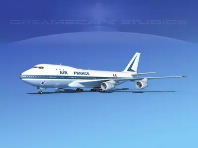 Boeing 747-100 Jumbo Jet Air France 1 3D model
