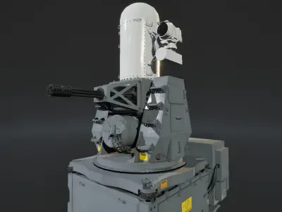 Phalanx CIWS Air Defence System Low-poly 3D model