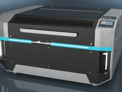 Steel Frame Laser Cutting System Rigged for Cinema 4D 3D model